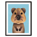 Plakat dla dzieci z motywem zwierzęcym - Quokka - Brązowy