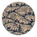 Wanddecoratie Dierensilhouetten in het Noordse Bos - Oliver Robins - Alu-Dibond - Rond