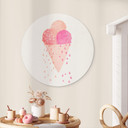 Vægcirkel Treechild - Ice Cream in Summer – print på aluminium (Alu-Dibond)