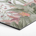 Sekskantet billede Tropisk idyl med kolibri blå - Bloomery Decor - Alu-Dibond