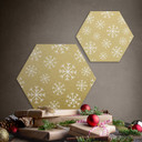Hexagon - Alu-Dibond guld snefnug