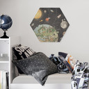 Houten Wanddecoratie zonnestelsel met planeten en aarde - Ms Tiff
