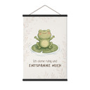 Stoffbild mit Frosch - Glaubenssatz 'Ich atme ruhig' für Kinder