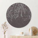 Wanddecoratie Elegante wilgentakken in donkergrijs - Ms Tiff - Alu-Dibond Rond