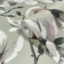 tapet, non-woven blomstertapet Flora grå, beige
