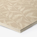 Sekskantet Billede af træ Delikate akvarelblade - blød beige - Bloomery Decor