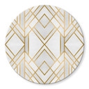 Plateau de table en verre - Fredriksson - Art Deco: Géométrie dorée - Rond