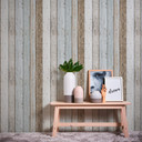 A.S. Création ikke-vævet tapet il Decoro tapet - Maritimt Vintage træoptik, Beige, Blå, Brun