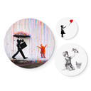 Tableau sur alu-Dibond rond Banksy set 3 pièces