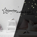 Sticker mural - Il est grand temps... incl étoiles fluorescentes