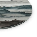 Tableau en Verre Roerich Light - Paysage Montagneux Brumeux - Sir Edward x Grigory Gladarev - Rond
