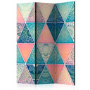 Paravent Séparation de pièce - Triangles orientaux, 3 pièces