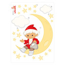 Wallsticker Sandmand med måne og stjerner - 50x70 cm