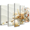 5 stykke lærredsprint Shells Beach Sand Beige