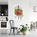 Sticker mural - LA Ink poignard et rose