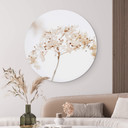 Tableau sur alu-Dibond rond 1X Studio - branche aux fleurs délicates