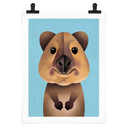 Plakat dla dzieci z motywem zwierzęcym - Quokka - Brązowy
