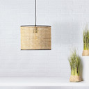 Pendelleuchte Toni, beige, 174 x 30 cm, Rattan Pendellampe, dimmbar