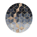 Wandcirkel Fredriksson - Blue Geometry