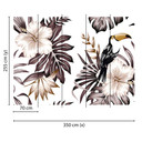 non-woven tapet Toucan fugle jungle foto tapet Designwalls i grå og hvid 