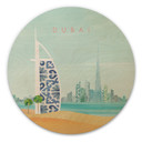 Obraz drewniany Dubaj plaża - Burj Al Arab - Rivers - Round