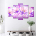 5 stykke lærred print Violet blomster natur