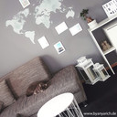 Wallsticker - Verdenskort, grå