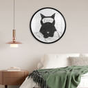 Poster rond Chat noir avec masque de nuit - Korenkova
