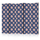 Paravent, Raumteiler freistehend, Trennwand - Sunny Patterns - Repeating Sun Motif on a Navy Backgro