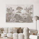Wanddecoratie met tuinlandschap in beige - Ms Tiff - Alu-Dibond