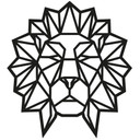 Muursticker Origami Leeuwenkop