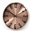 Moderne Wanduhr im Metallic-Look aus Aluminium, roségold | Ø 30 cm