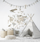 Børnetapet, non-woven tapet med illustration Kids Walls hvid, beige 