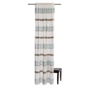 Homing Vorhang Lea mit verdeckter Schlaufe weiß, braun, blau -  2,45x1,40 m