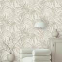blomstertapet, non-woven tapet Novamur Yvi hvid, greige