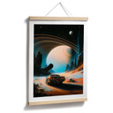Plakat Space - Retro samochód wyścigowy w kosmosie - Taudalpoi