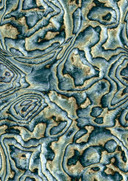 Papel pintado no tejido en azul, verde, beige aspecto mármol piedra gráfico moderno 