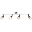 Spotrohr Leander, grau, 18 x 86 cm, Glas Lampe