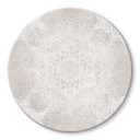 Glasbillede - Blid mandala på grå-beige - Bloomery Decor - Rund