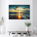 Canvasbillede, solnedgang hav