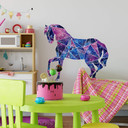 Sticker mural Polygone Galaxie Cheval