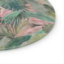Glasbillede - Tropiske blade i junglen pink - Bloomery Decor - Round