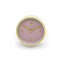 Wecker in Gold-Optik mit Rosa - Rund Ø11 cm