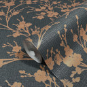 Blomstertapet, non-woven tapet Novamur Yvi sort, guld