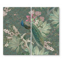 Kogeplade med påfugl i tropisk have på mosaik - Bloomery Decor