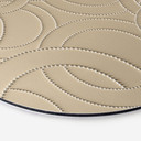 Billede Abstrakte ringe beige - Grande - rund – print på aluminium (Alu-Dibond)