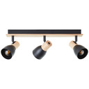 Spotbalken Emil, schwarz/braun, 16,5 x 47,5 cm, Holz Innenleuchte