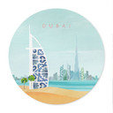 Plakat Dubai Beach - Burj Al Arab - Rivers - Round