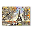 Akrylbillede Zamart - Kandinsky møder Paris Eiffeltårnet