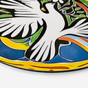 vægdekoration Farverig fredsdue - inspireret af Matisse - Zamart – print på aluminium